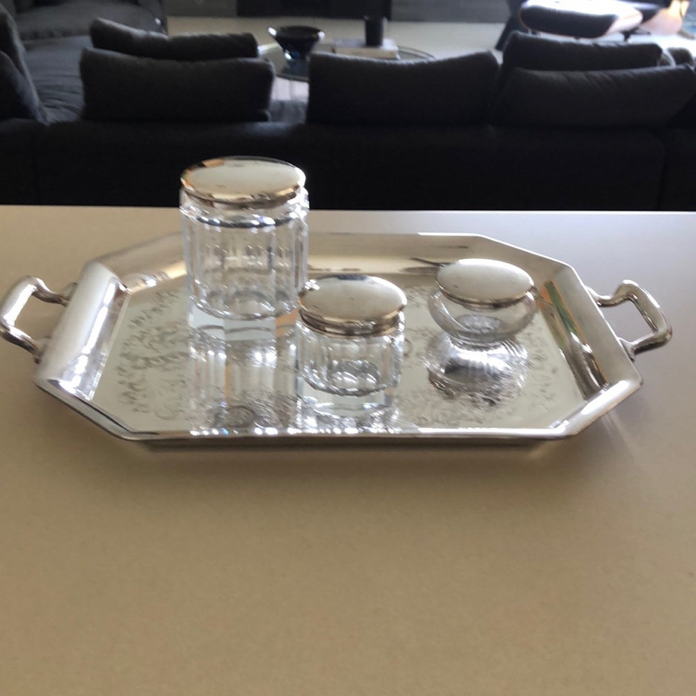 COPY - Silver plated tray (Canisters not included)